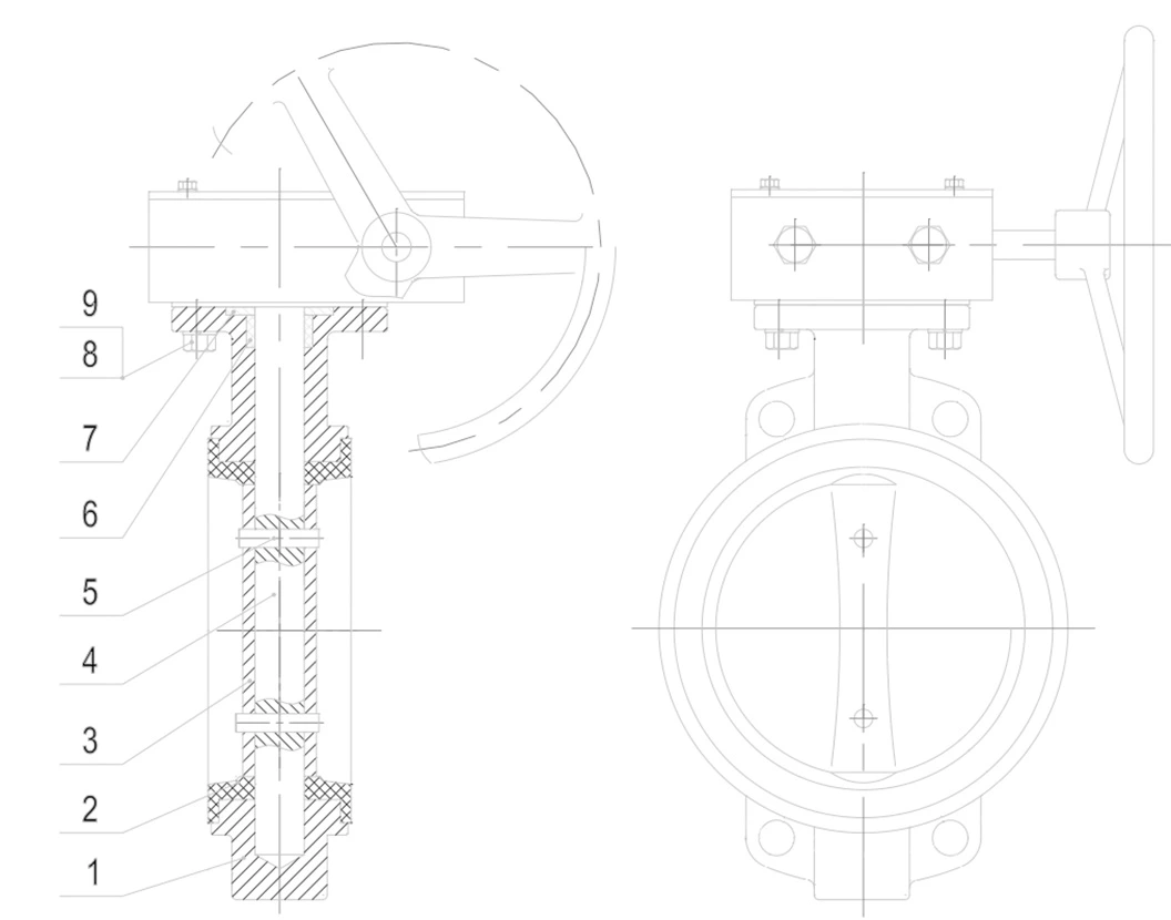 Wafer Central Line Soft Seal Butterfly Valve